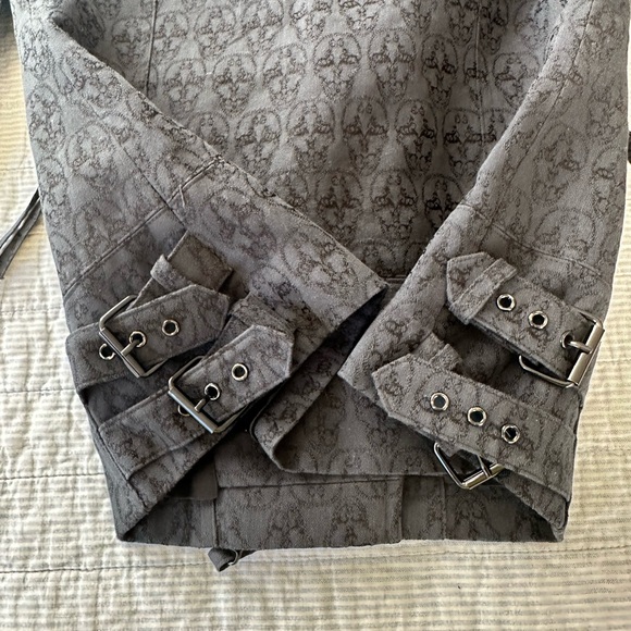 Thomas Wylde Cotton Motorcycle Style Jacket With All Over Skull Design Sz S - Picture 8 of 11